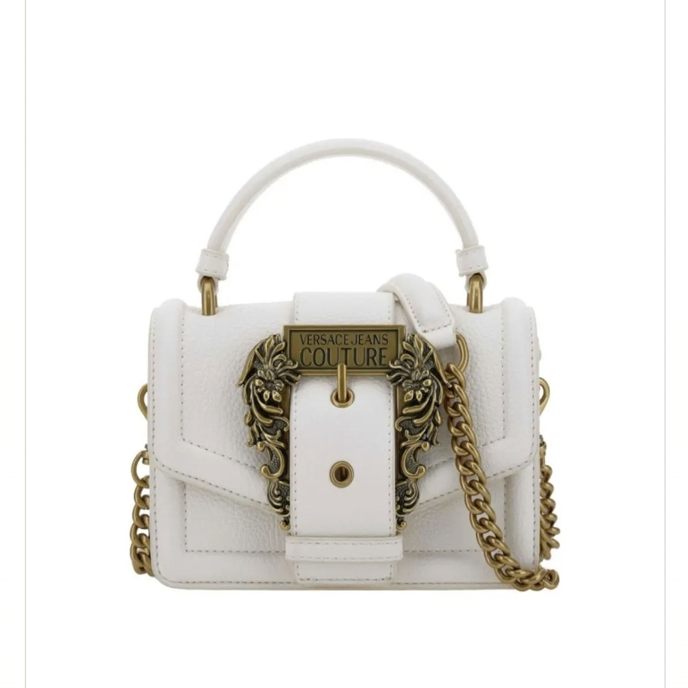 Versace Jeans Couture White Mini Bag with Gold Chain